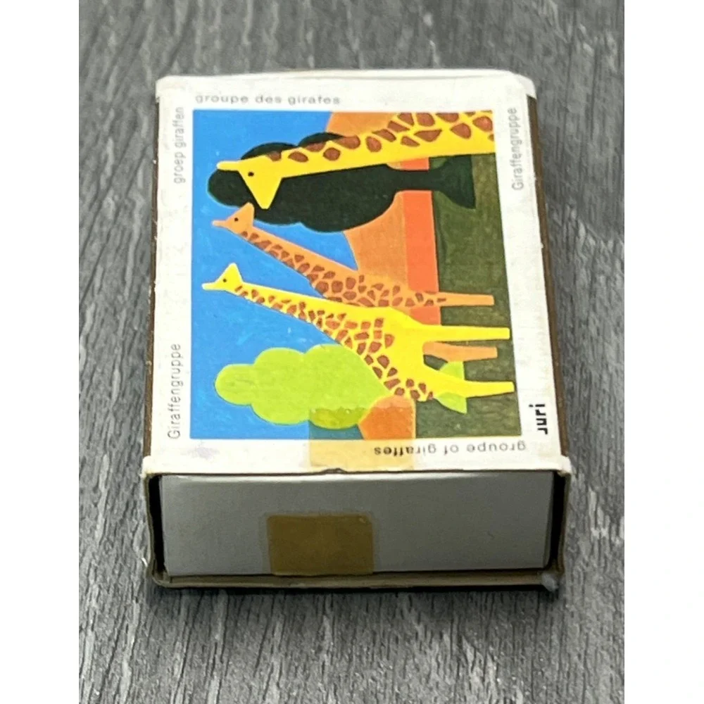 Vintage JURI Giraffen Gruppe Wooden Stacking Blocks Toy Set W. Germany Safari